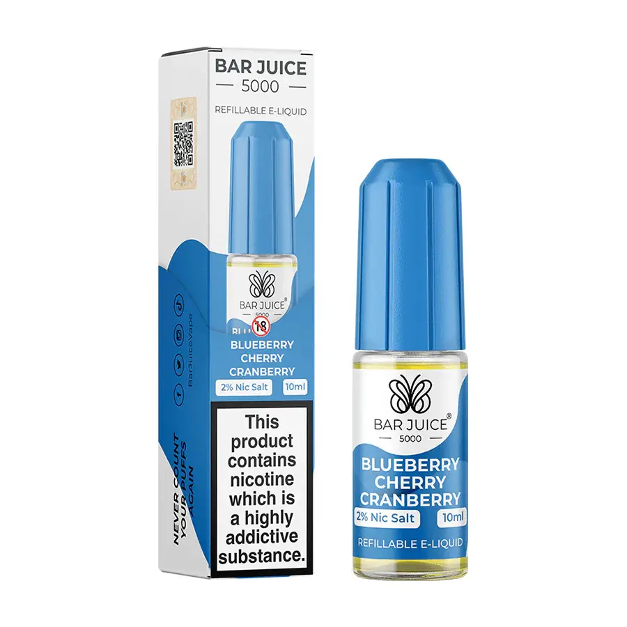 Blueberry Cherry Cranberry Nic Salt E-Liquid by Bar Juice 5000 10ml
