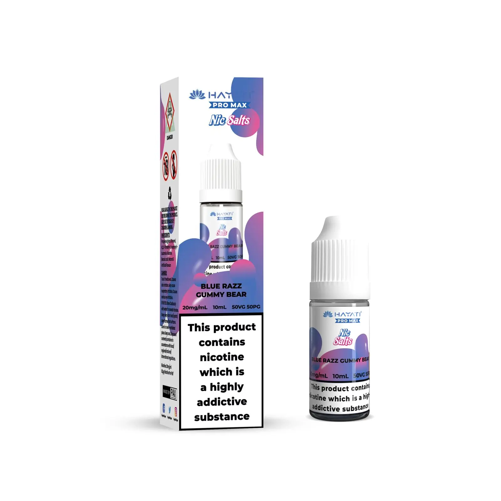Blue Razz Gummy Bear Pro Max Nic Salt E-Liquid by Hayati 10ml