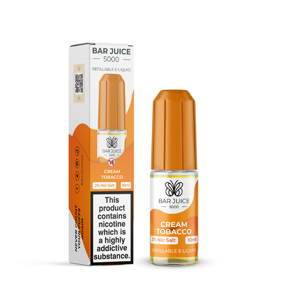 Cream Tobacco Nic Salt E-Liquid by Bar Juice 5000 10ml