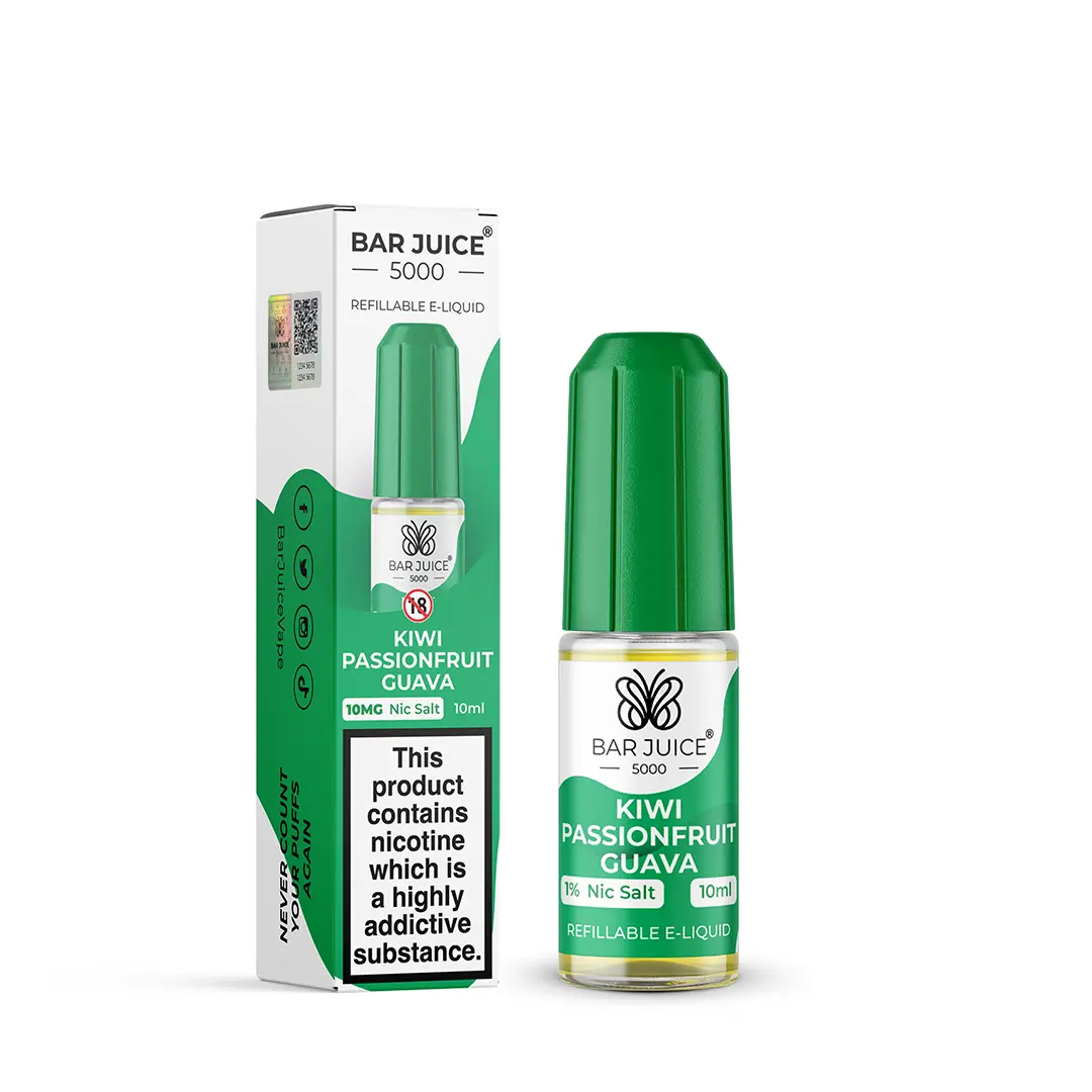 Kiwi Passionfruit Guava Nic Salt E-Liquid by Bar Juice 5000 10ml