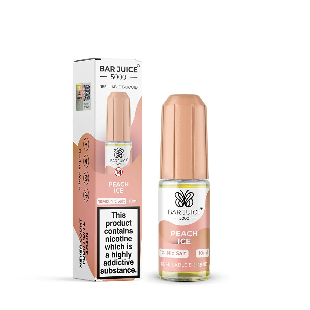 Peach Ice Nic Salt E-Liquid by Bar Juice 5000 10ml
