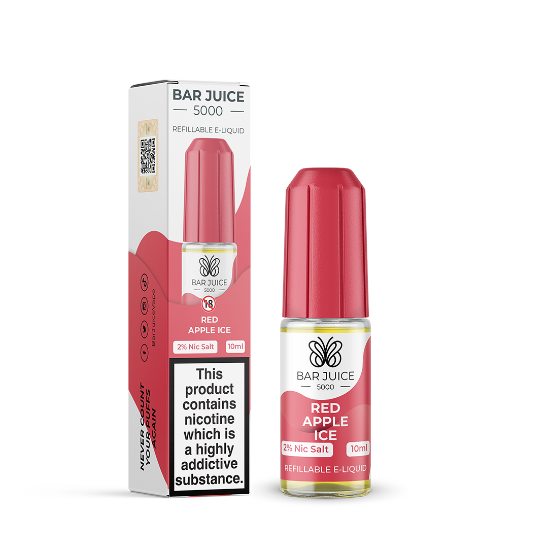 Red Apple Ice Nic Salt E-Liquid by Bar Juice 5000 10ml