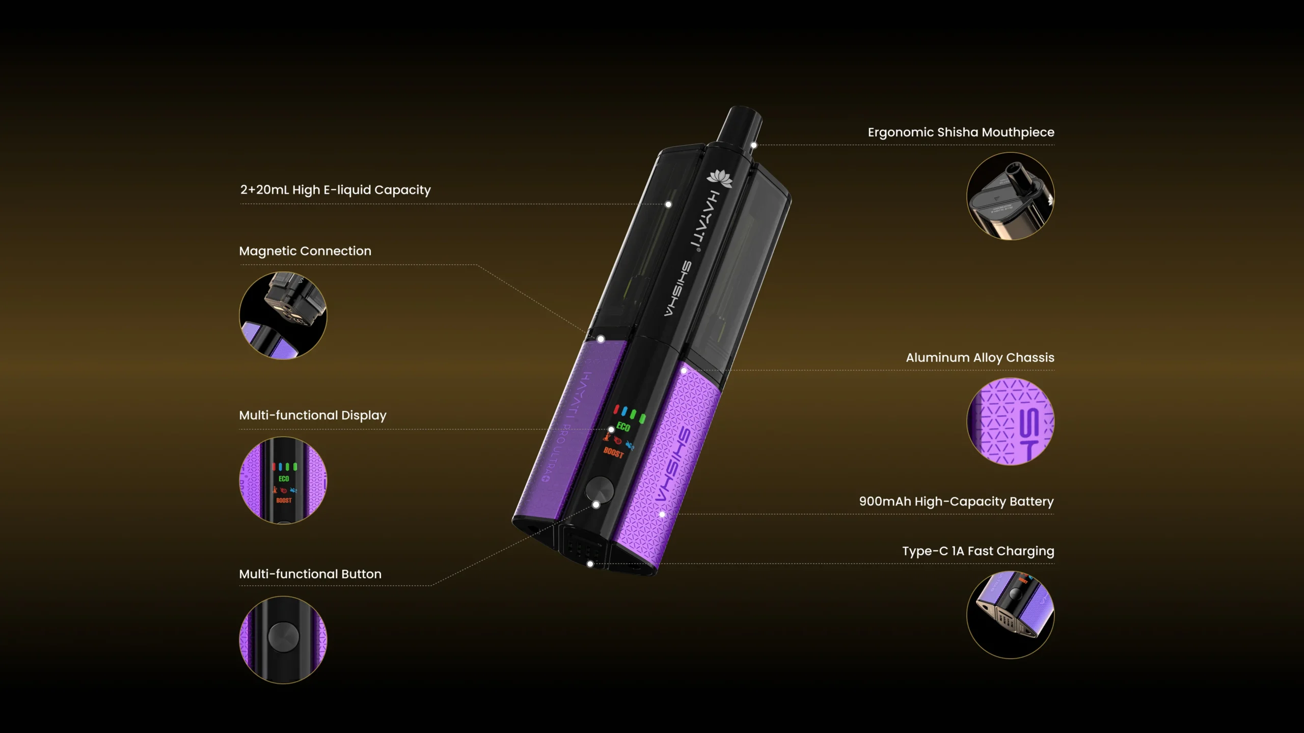 Hayati Pro Ultra Plus Shisha 30K Prefilled Pod Kit - Image 4