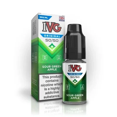 Sour Green Apple 50/50 Original E-Liquid by IVG 10ml