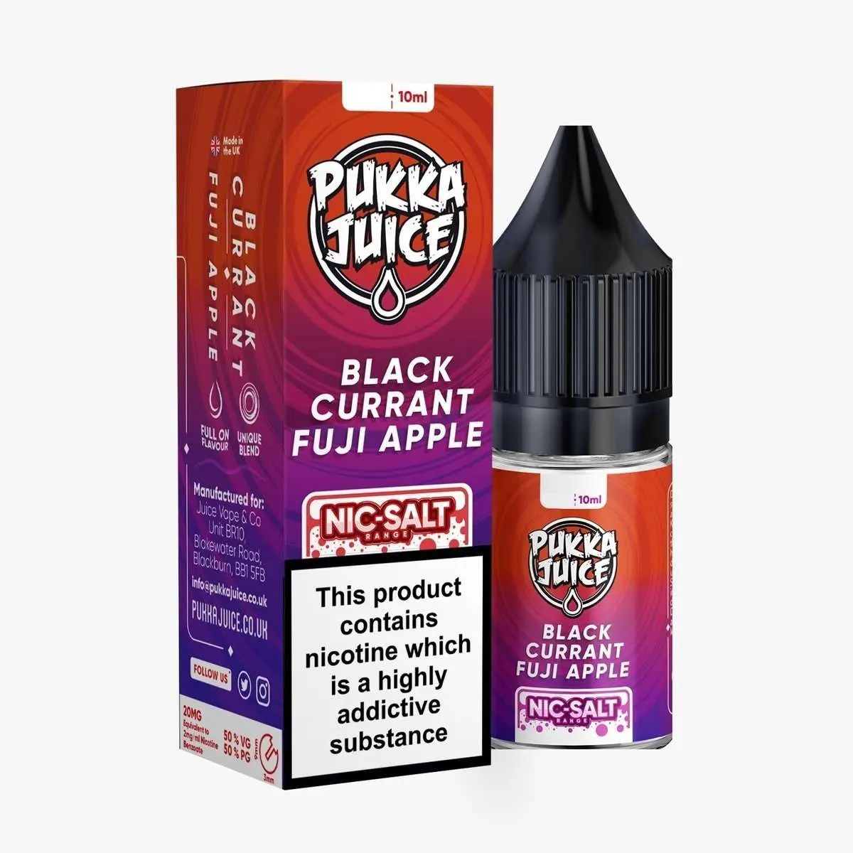 Blackcurrant Fuji Apple 10ml E-Liquid by Pukka Juice (50/50)
