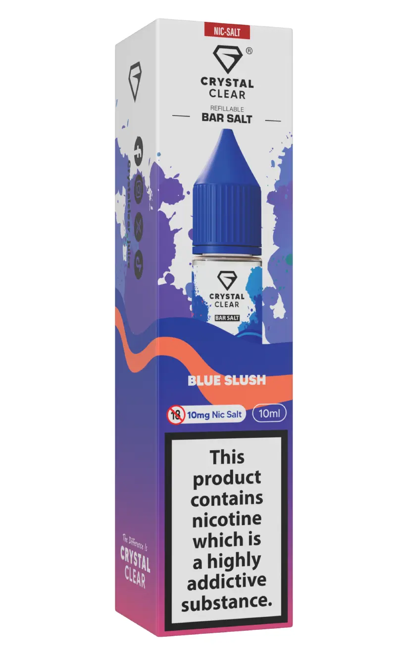 Blue Slush Nic Salt E-Liquid by Crystal Clear Bar Salts 10ml