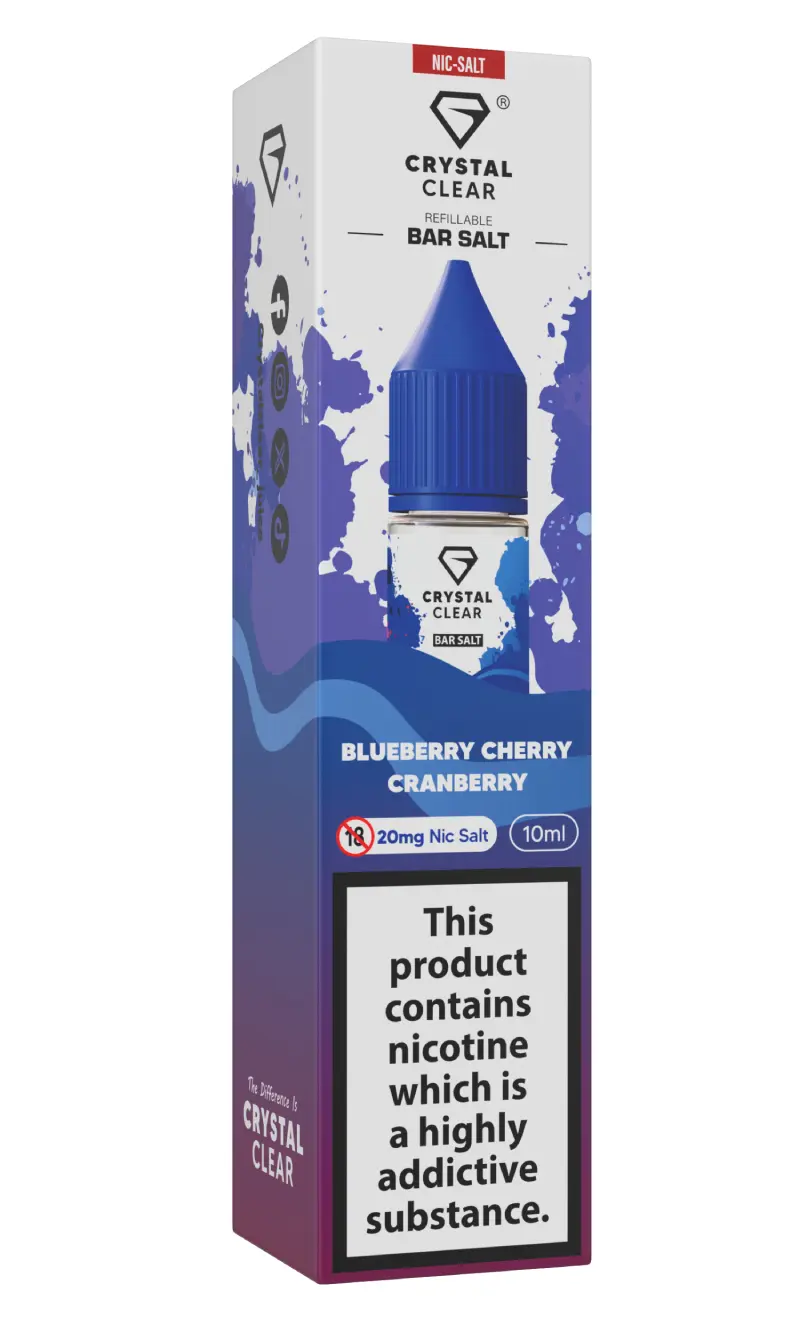 Blueberry Cherry Cranberry Nic Salt E-Liquid by Crystal Clear Bar Salts 10ml