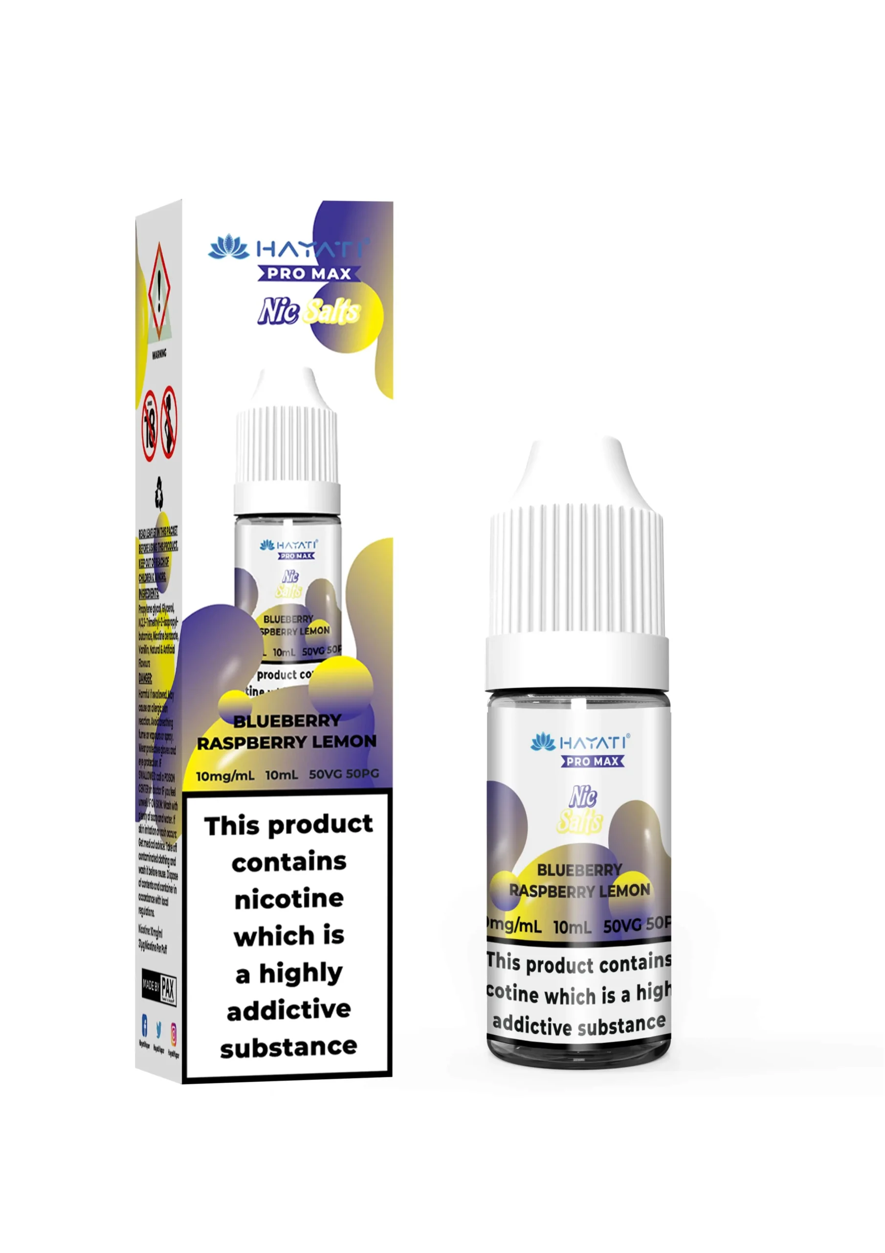 Blueberry Raspberry Lemon Pro Max Nic Salt E-Liquid by Hayati 10ml