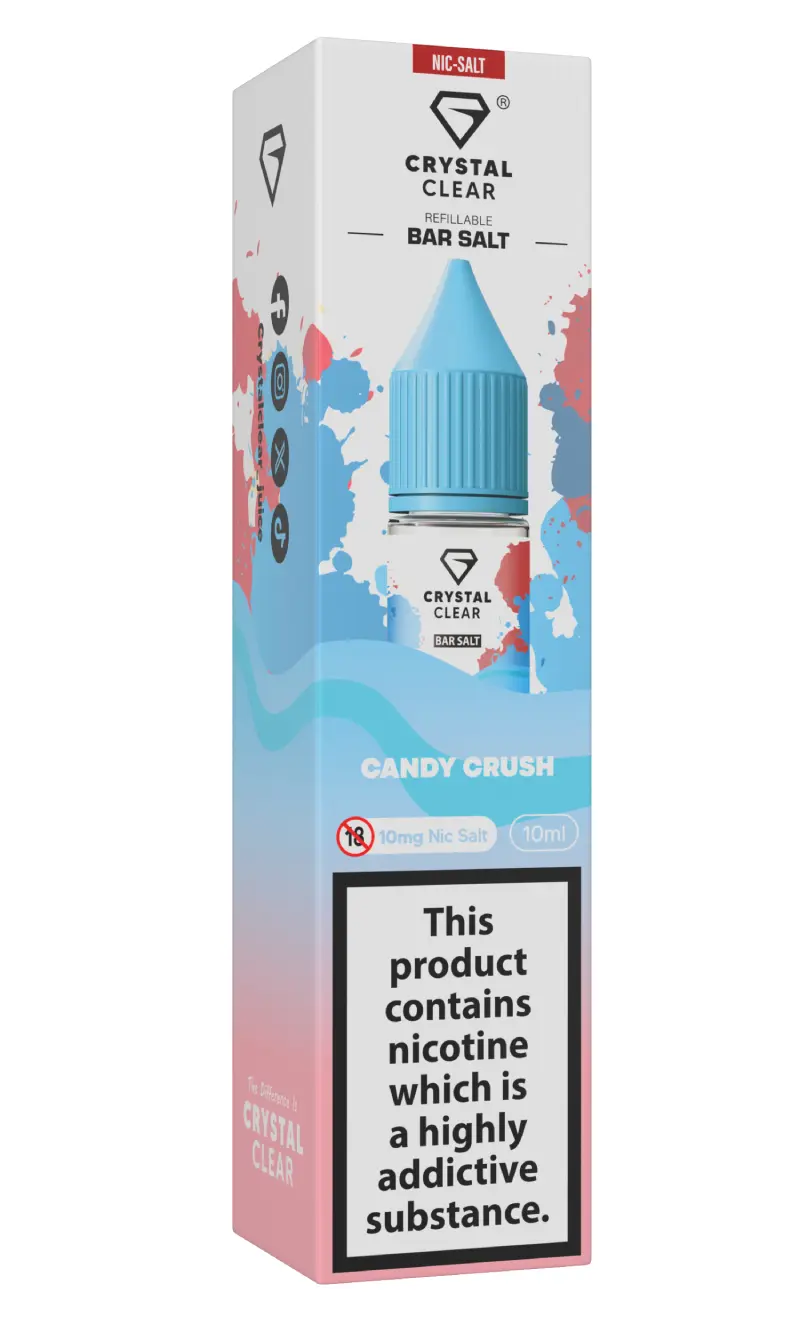 Candy Crush Nic Salt E-Liquid by Crystal Clear Bar Salts 10ml