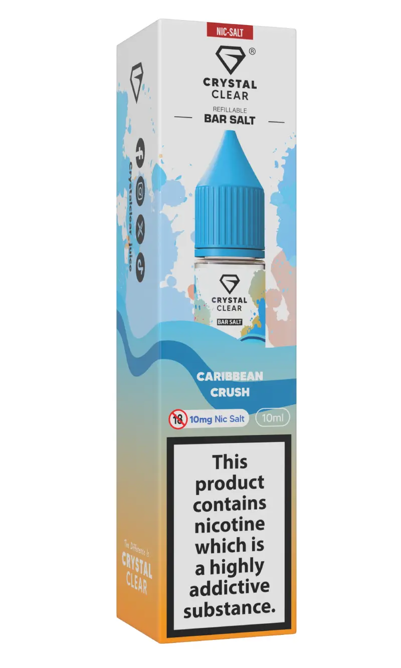 Caribbean Crush Nic Salt E-Liquid by Crystal Clear Bar Salts 10ml