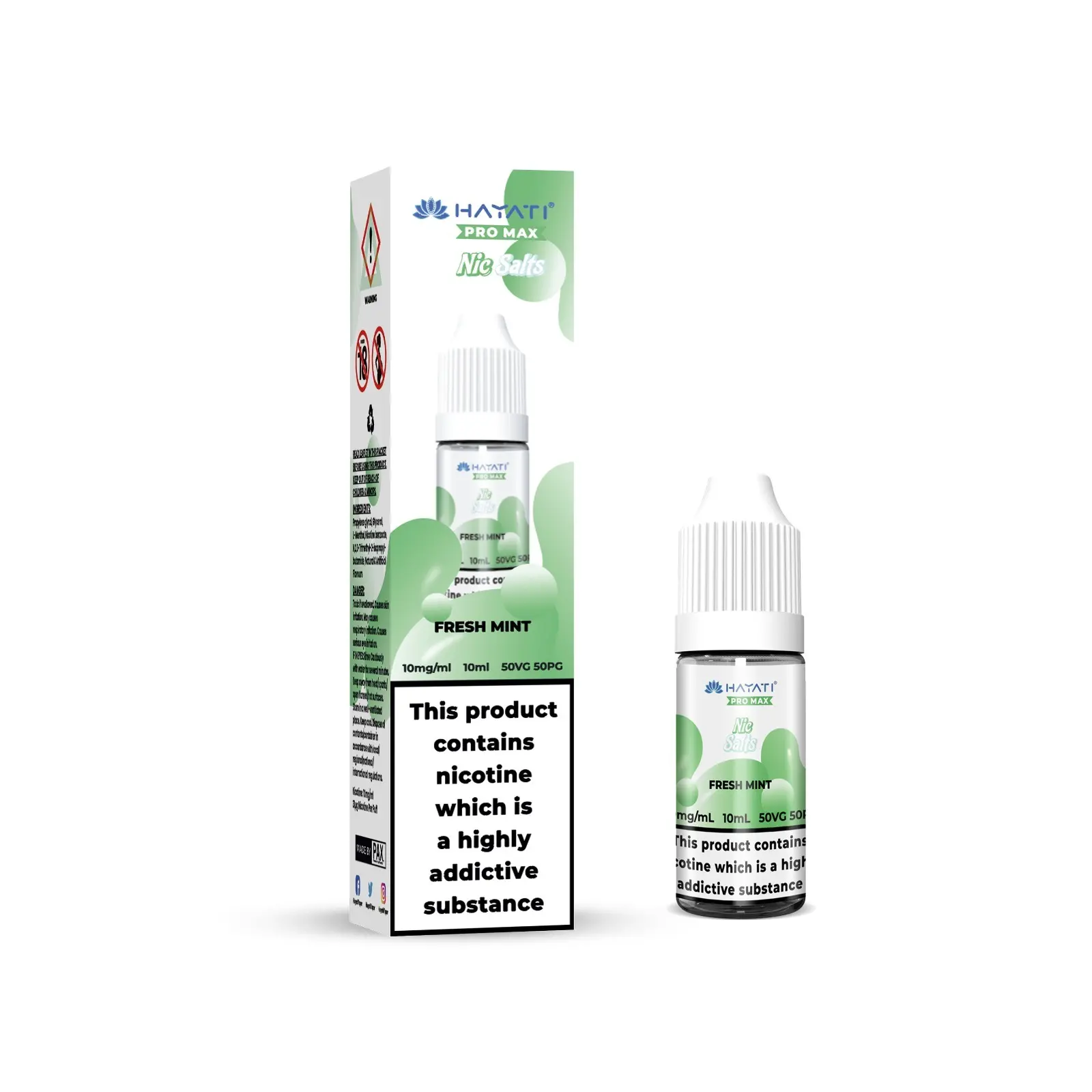 Fresh Mint Pro Max Nic Salt E-Liquid by Hayati 10ml