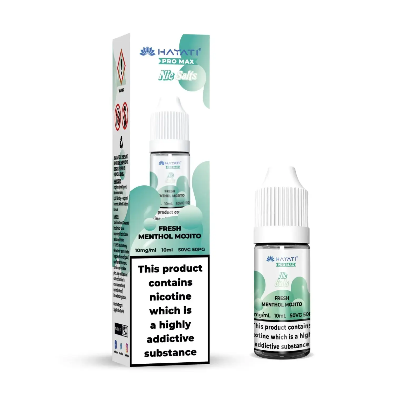 Fresh Menthol Mojito Pro Max Nic Salt E-Liquid by Hayati 10ml