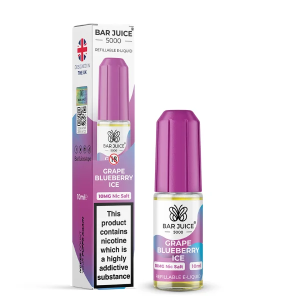 Grape Blueberry Ice Nic Salt E-Liquid by Bar Juice 5000 10ml