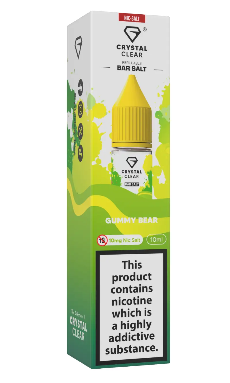 Gummy Bear Nic Salt E-Liquid by Crystal Clear Bar Salts 10ml