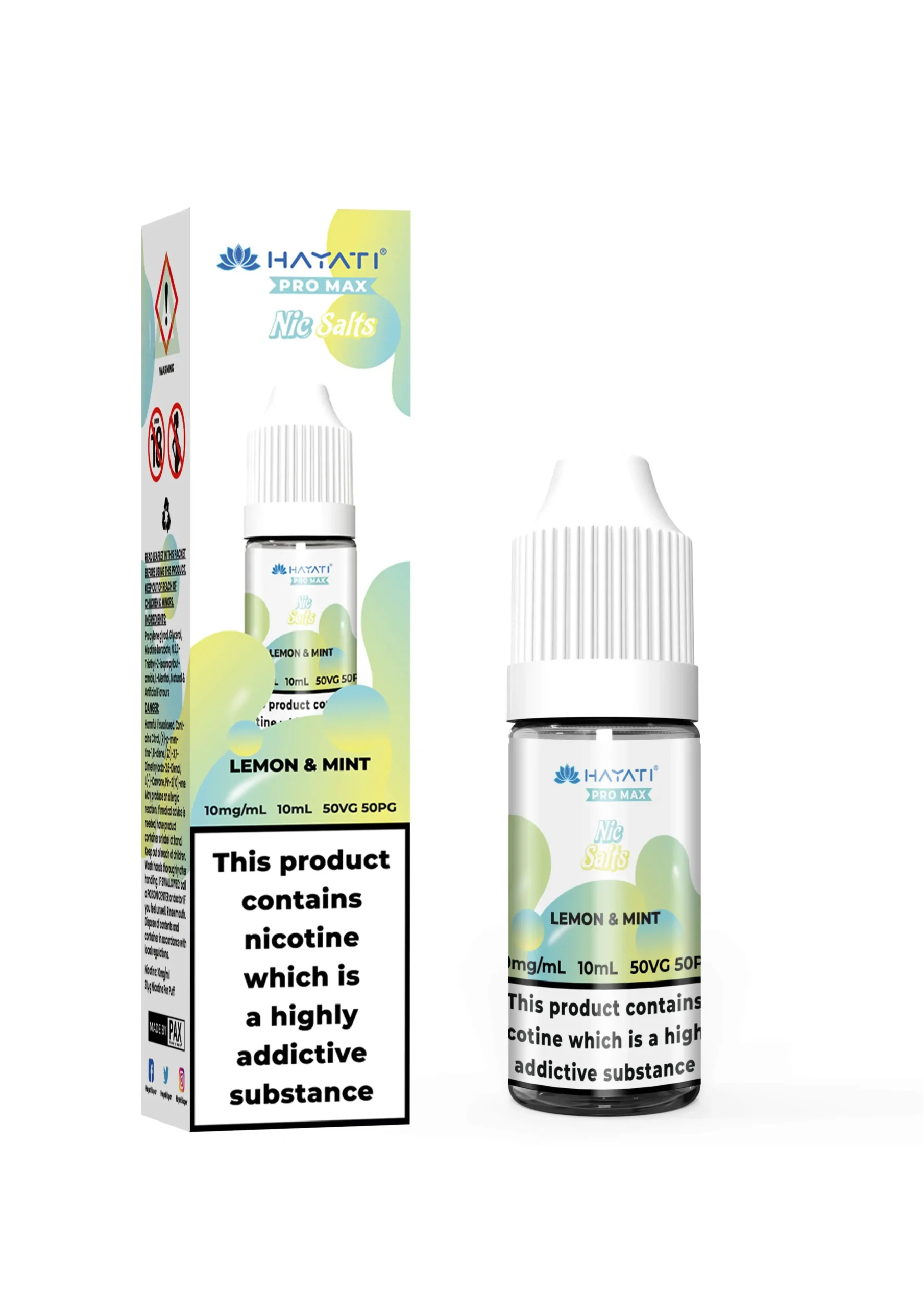 Lemon Mint Pro Max Nic Salt E-Liquid by Hayati 10ml