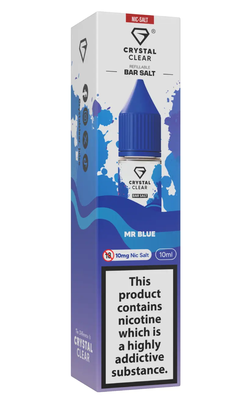 Mr Blue Nic Salt E-Liquid by Crystal Clear Bar Salts 10ml