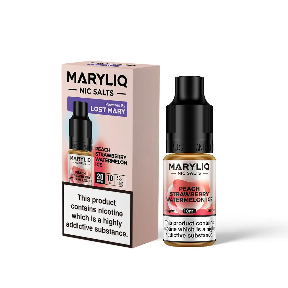 Peach Strawberry Watermelon Ice Maryliq Nic Salt E-Liquid by Lost Mary 10ml