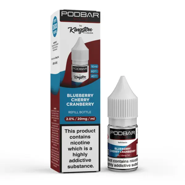 Blueberry Cherry Cranberry Nic Salt E-Liquid by PodBar Salts by Kingston 10ml