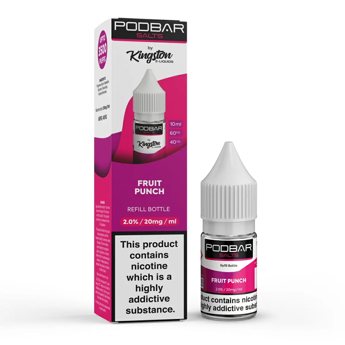 Fruit Punch Nic Salt E-Liquid by PodBar Salts by Kingston 10ml
