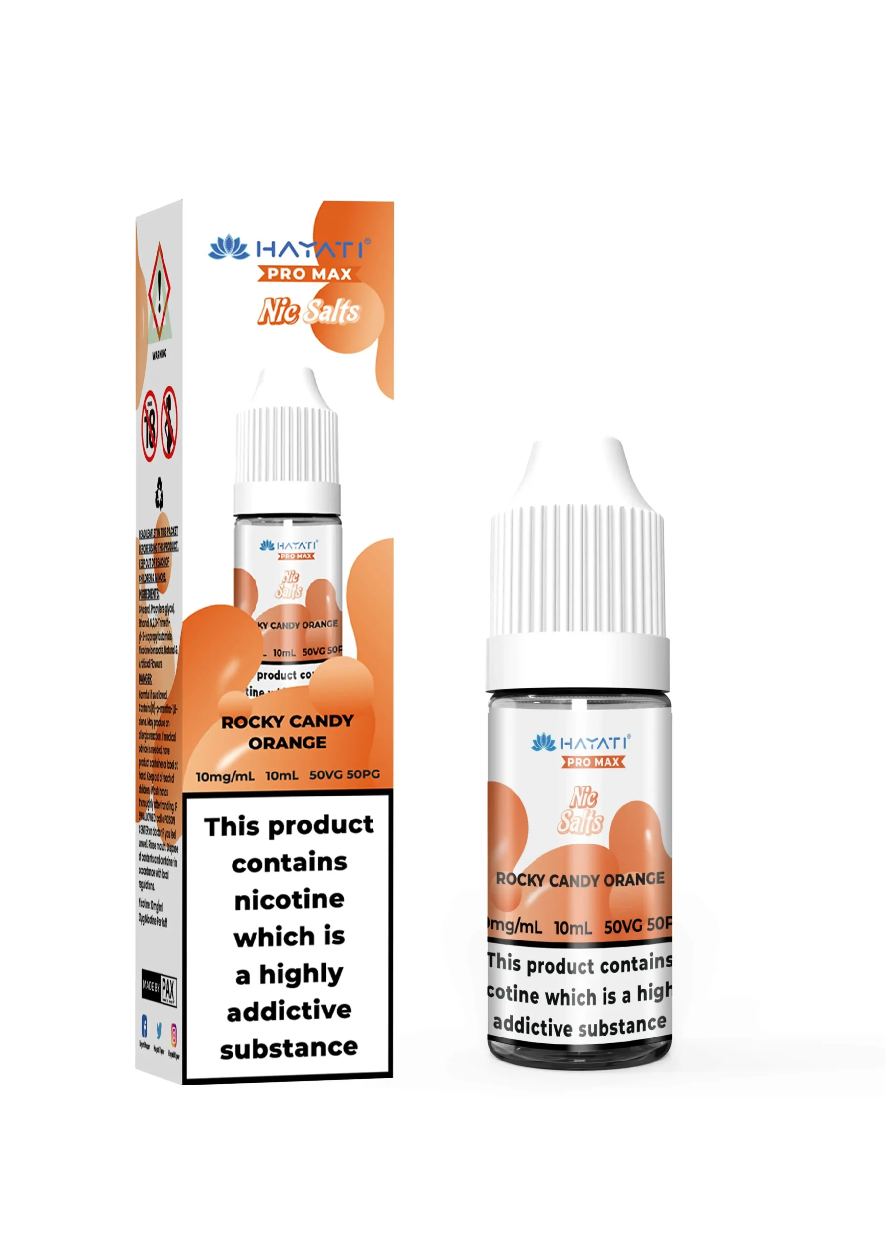 Rocky Candy Orange Pro Max Nic Salt E-Liquid by Hayati 10ml