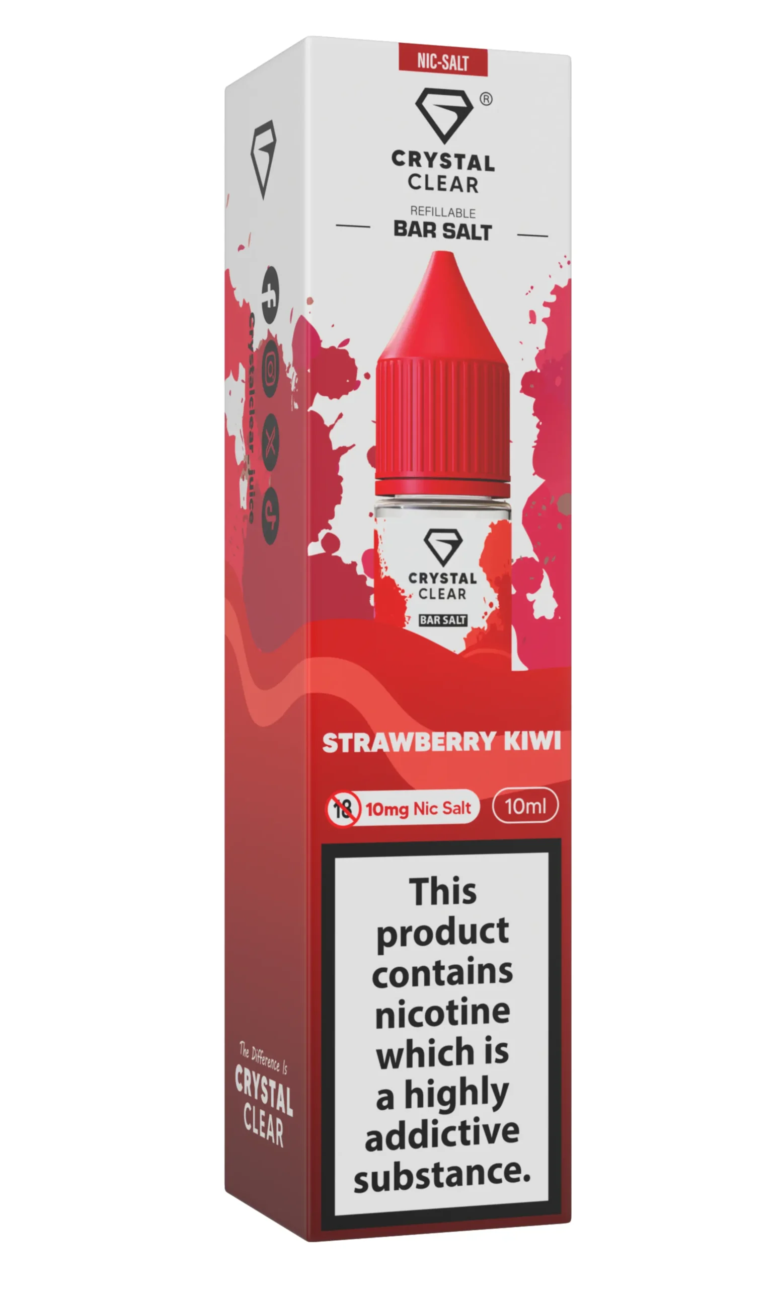 Strawberry Kiwi Nic Salt E-Liquid by Crystal Clear Bar Salts 10ml