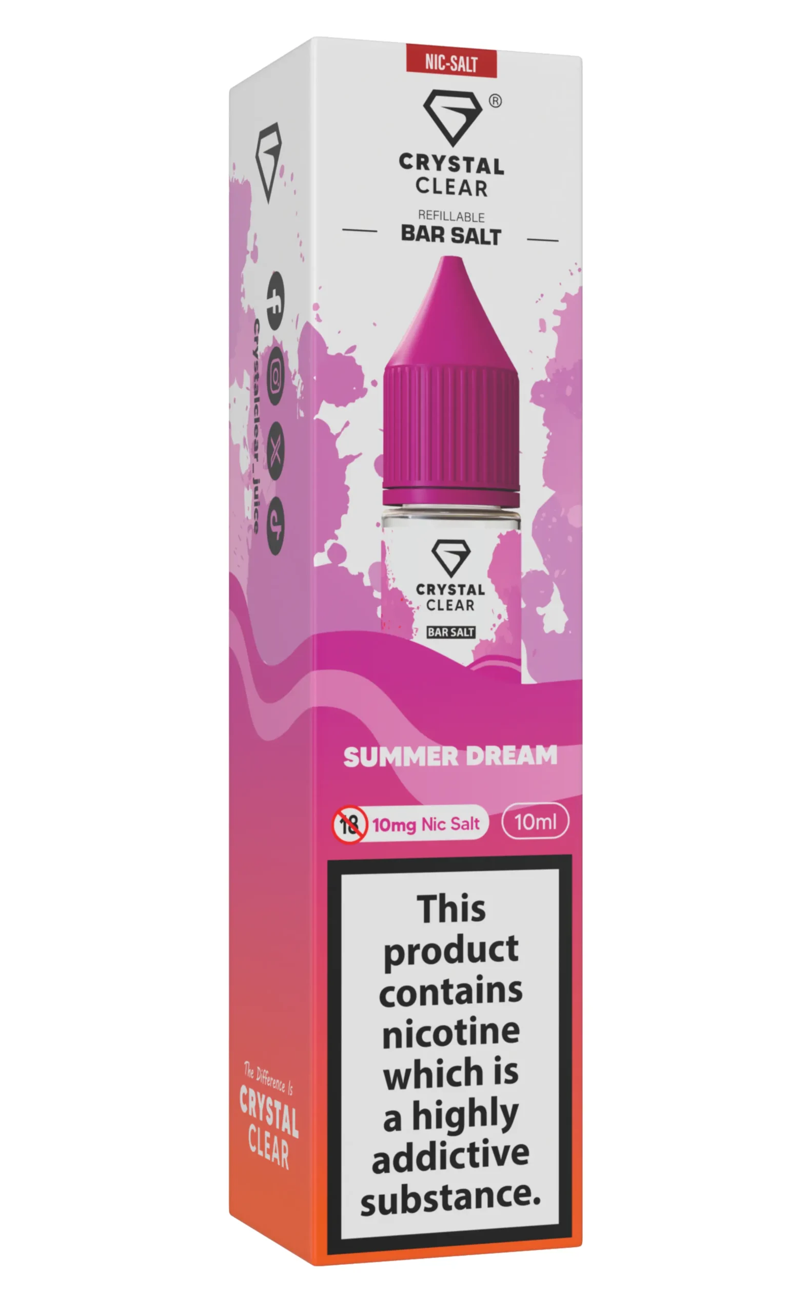 Summer Dream Nic Salt E-Liquid by Crystal Clear Bar Salts 10ml