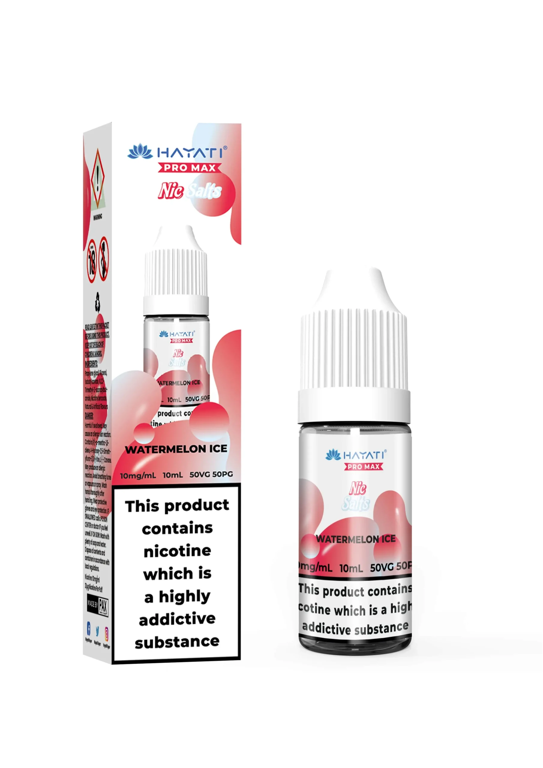 Watermelon Ice Pro Max Shisha Nic Salt E-Liquid by Hayati 10ml
