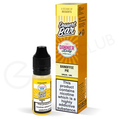Banoffee Pie Nic Salt E-Liquid by Dinner Lady Dessert Bar 10ml