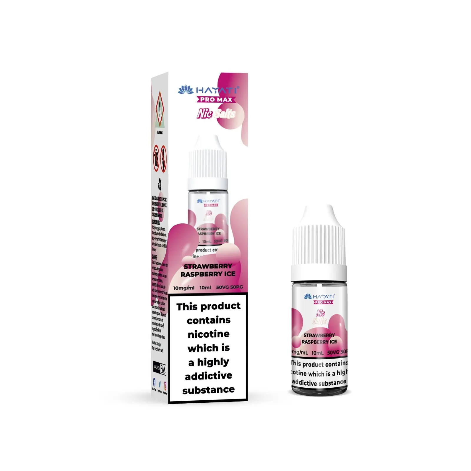 Strawberry Raspberry Ice Pro Max Nic Salt E-Liquid by Hayati 10ml