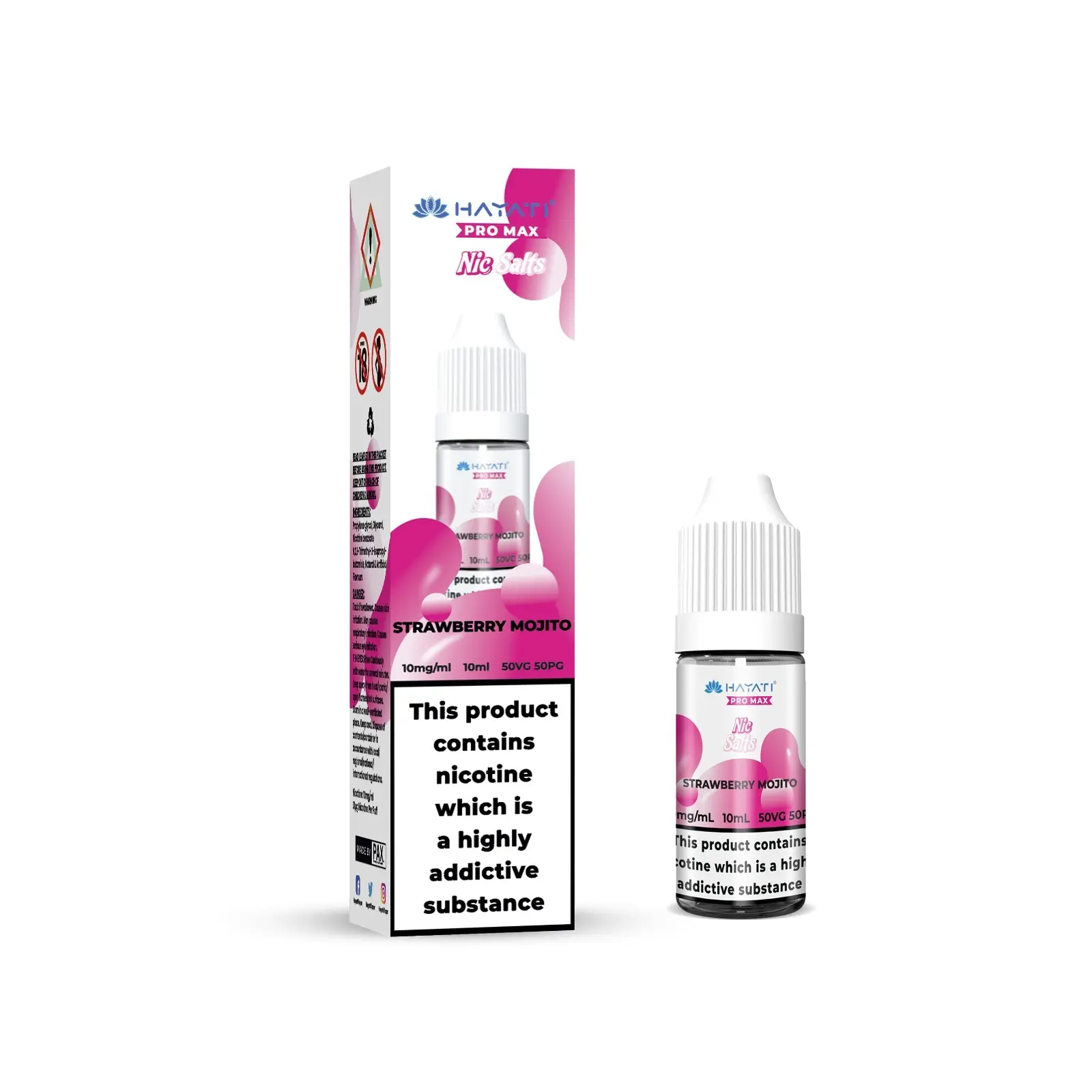 Strawberry Mojito Pro Max Nic Salt E-Liquid by Hayati 10ml