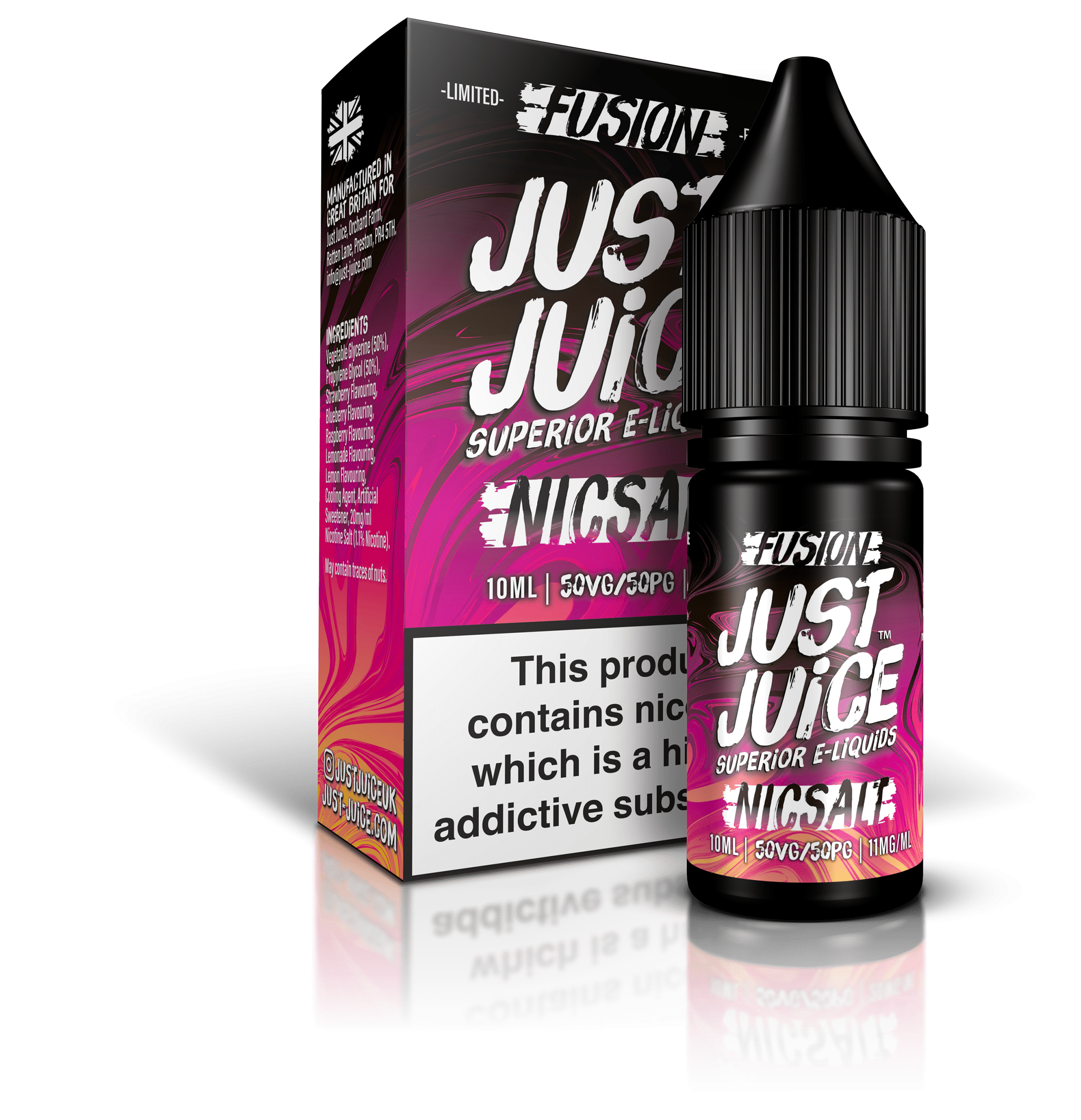 Berry Burst & Lemonade Nic Salt E-Liquid by Just Juice 10ml