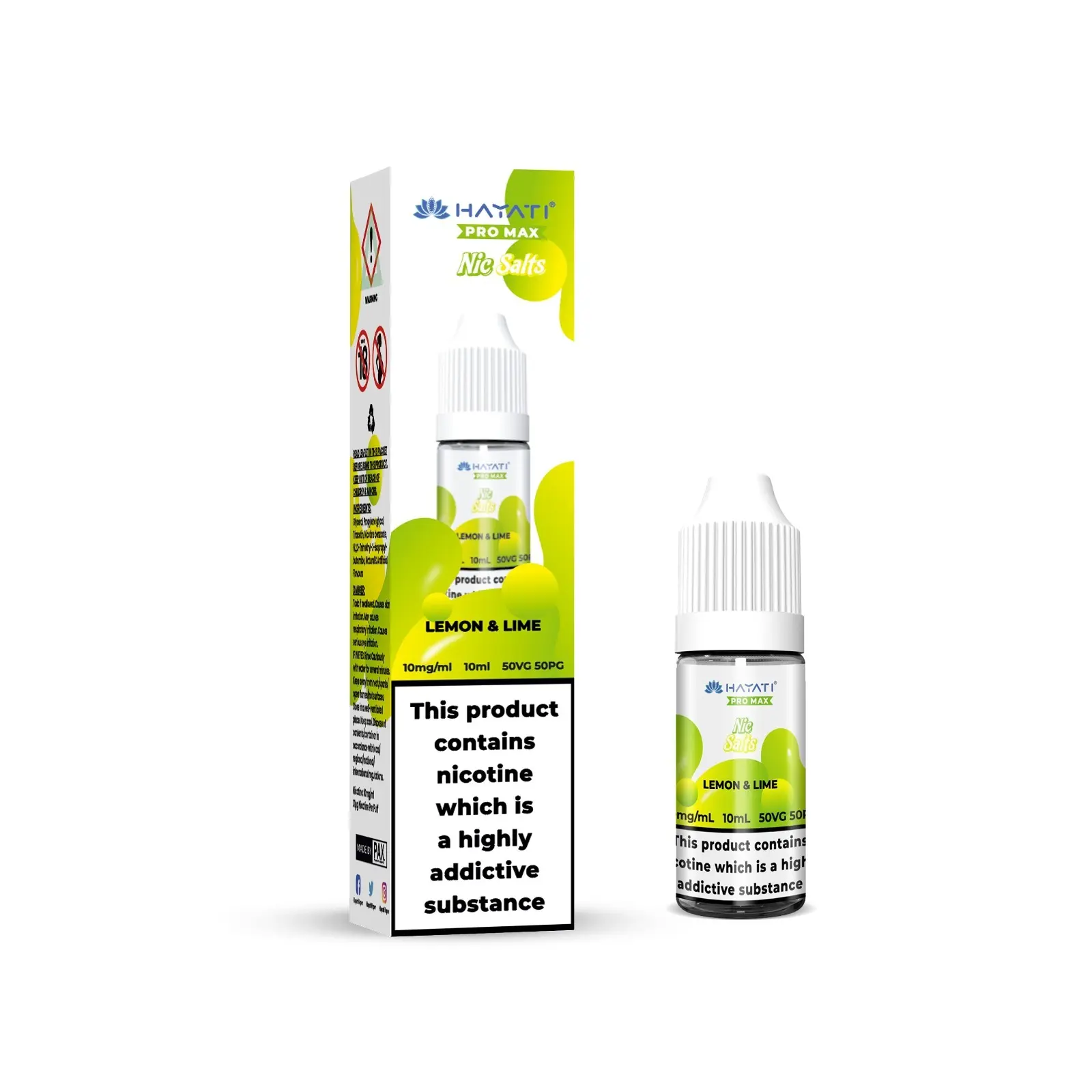 Lemon Lime Pro Max Nic Salt E-Liquid by Hayati 10ml