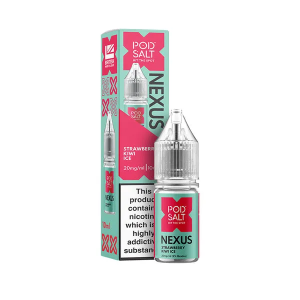 Strawberry Kiwi Ice Nic Salt E-Liquid by Pod Salt Nexus 10ml